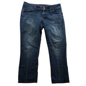 Elle Womens Jeans Size 12 Straight Leg Classic Casual Blue Denim Dark Wash Y2K